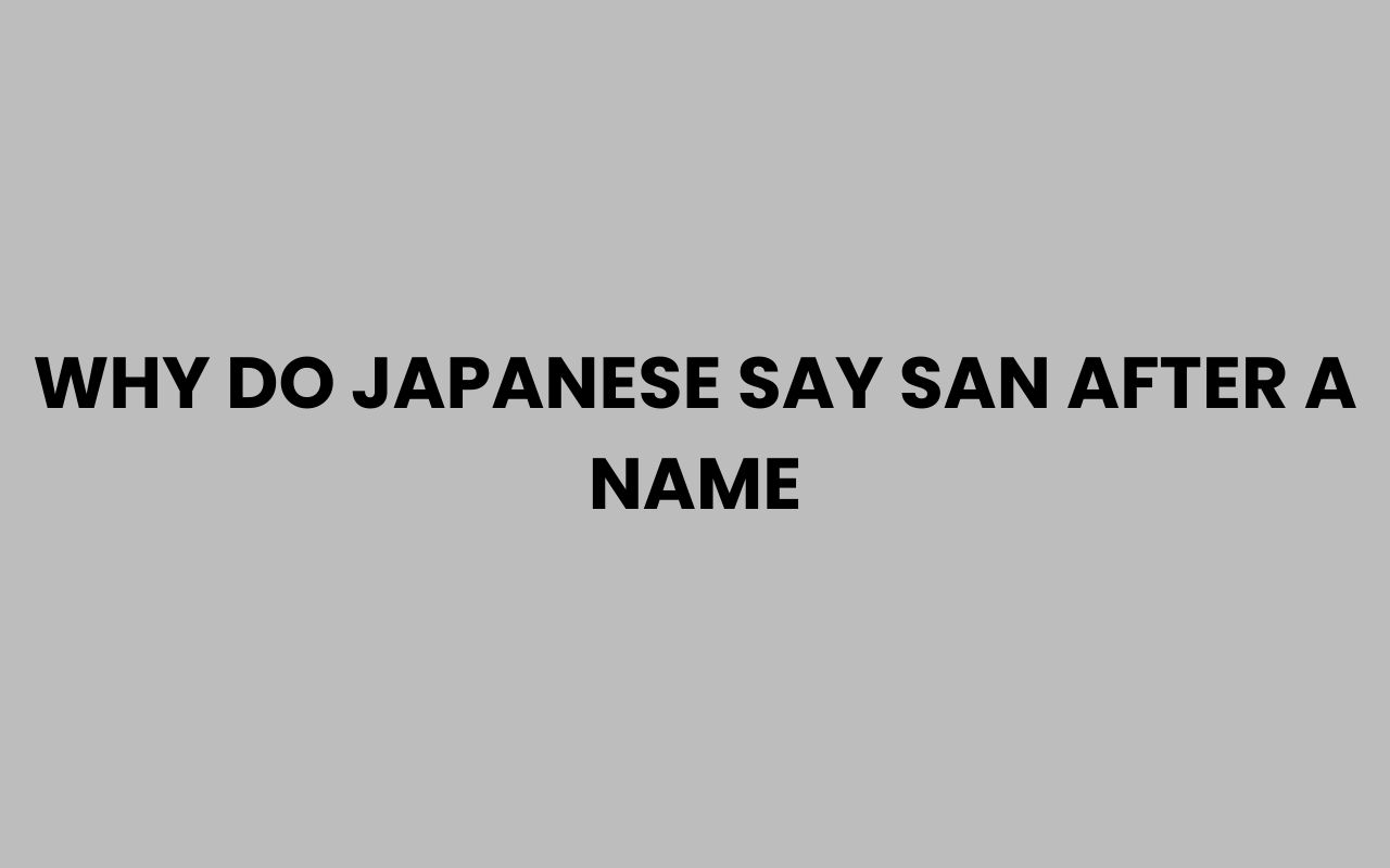 why do japanese say san after a name