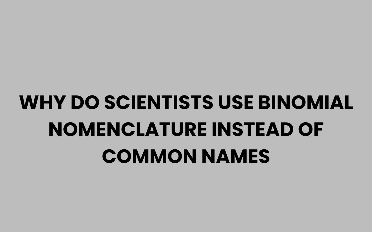 why do scientists use binomial nomenclature instead of common names