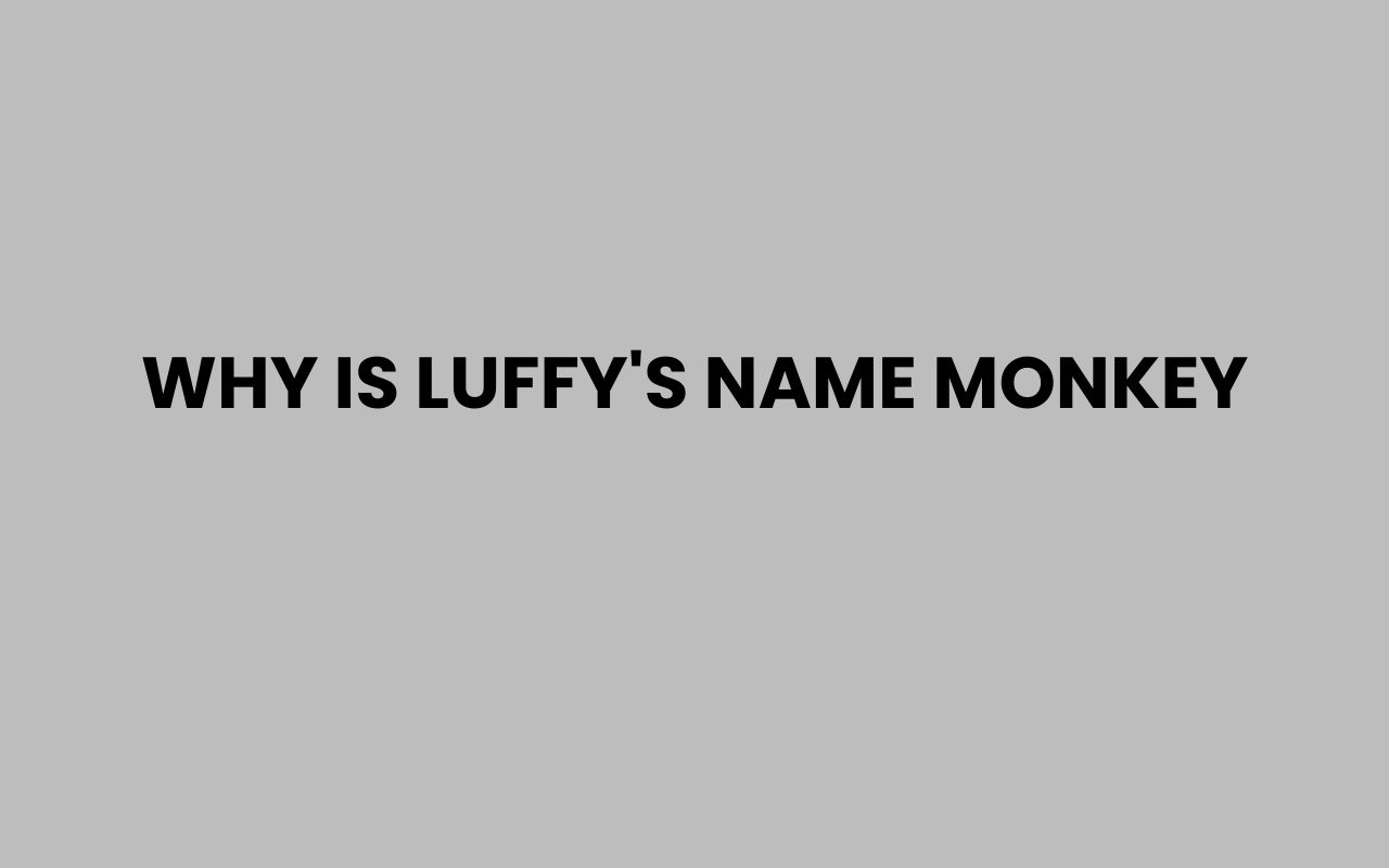 why is luffys name monkey