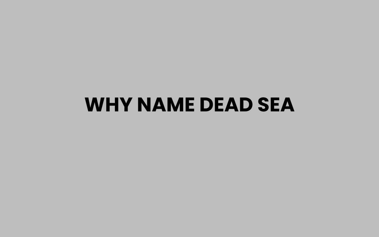 why name dead sea