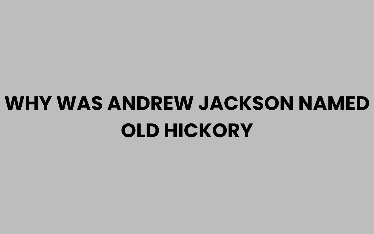 why was andrew jackson named old hickory