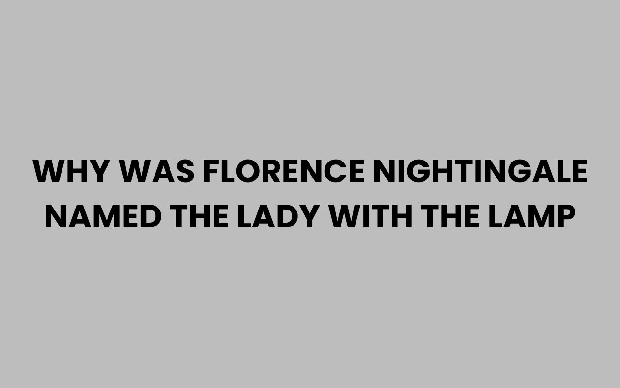 why was florence nightingale named the lady with the lamp