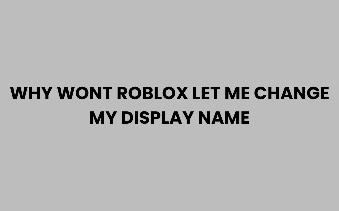 why wont roblox let me change my display name